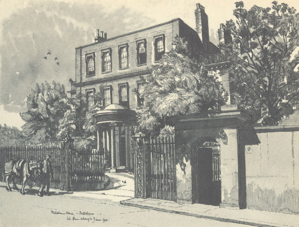 PETERSHAM. Petersham House. London. By W Fairclough 1946 old vintage print